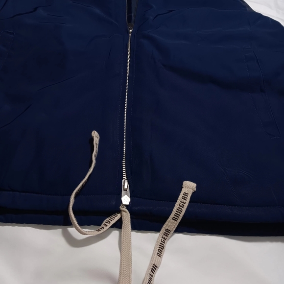 RAWGEAR WOMENS SMALL  Insulated Zip Front Puffer Hoodie Vest Navy Double Zipper - Picture 8 of 9